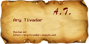 Ary Tivadar névjegykártya
