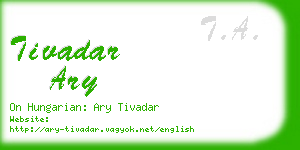tivadar ary business card